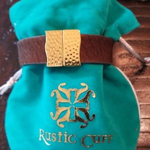 Rustic Cuff brown calf hair bracelet